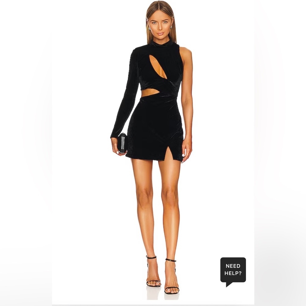 STELLA VELOUR MINI DRESS IN BLACK
Bardot